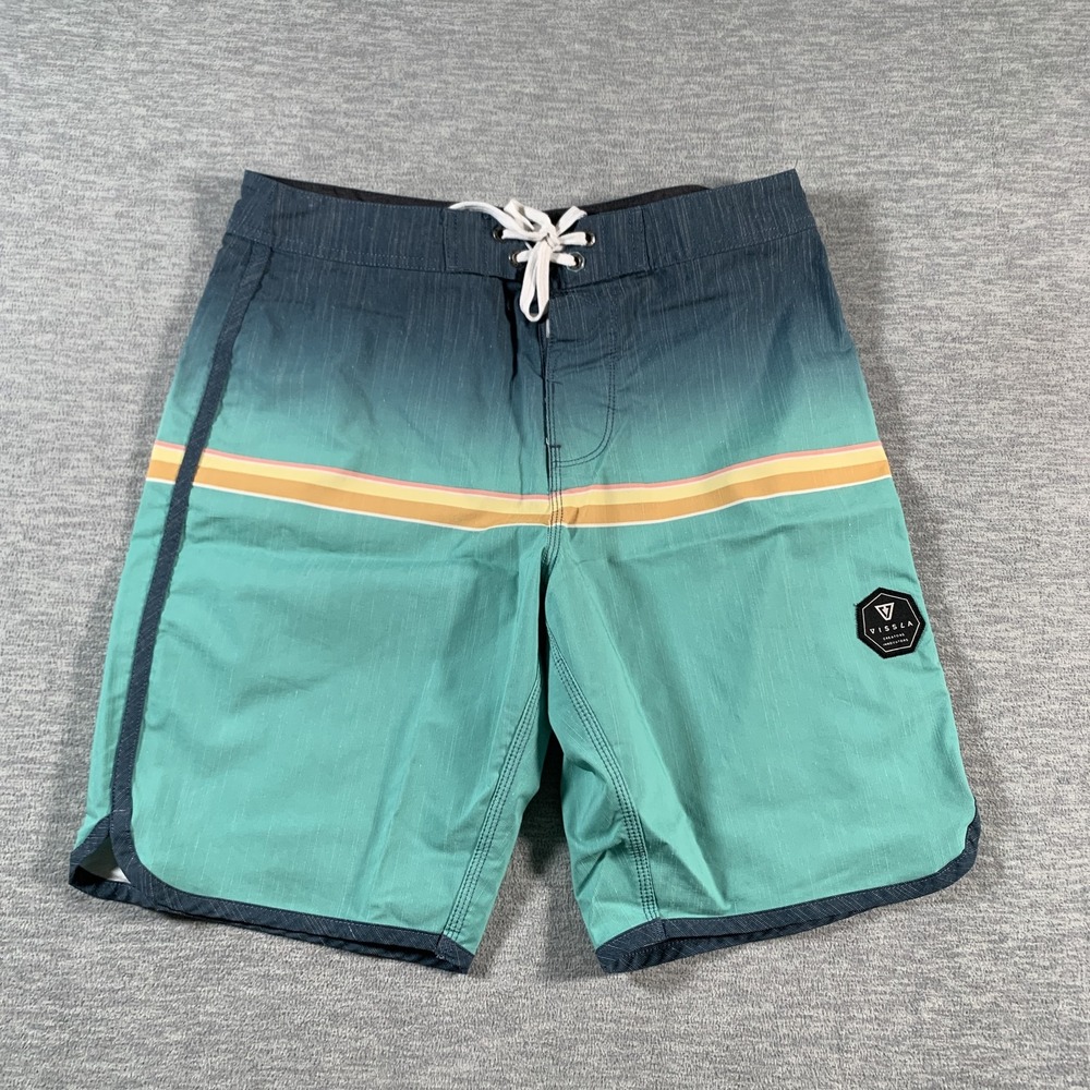 Vissla Board Shorts Mens 30 Teal Blue Quick Dry Stretch Swim Trunks Surf Beach